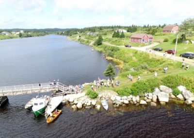 2016 Festival Savalette: Tintamarre finish line – Footbridge and the annual duck race. South to North view