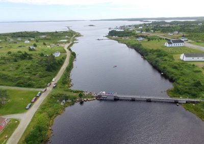Tor Bay Acadien Society - Footbridge – North to South view with Ram’s Island in background