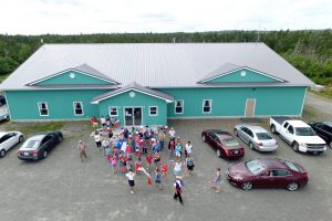 Tor Bay Acadien Society - 2016 Festival Savalette: Lining up for the Tintamarre in front of the Communities Along the Bay Multi-Purpose Facility